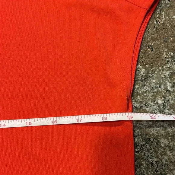 Lauren Ralph Lauren Red Shift Shirt Dress Short Cap Sleeve Size Small Flaw - Picture 7 of 9